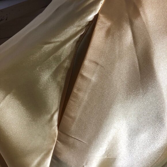 Blondie Nites Yellow Satin A Line Prom Dress Size 5 - Picture 11 of 11